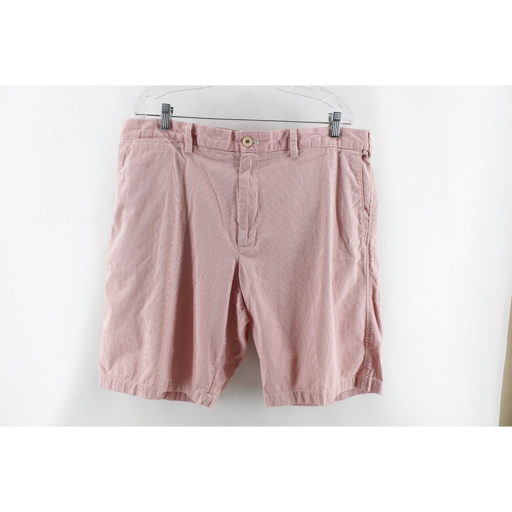 Banana Republic Mens Golf Shorts Chino 38 Pink White striped‎ 100% Cotton